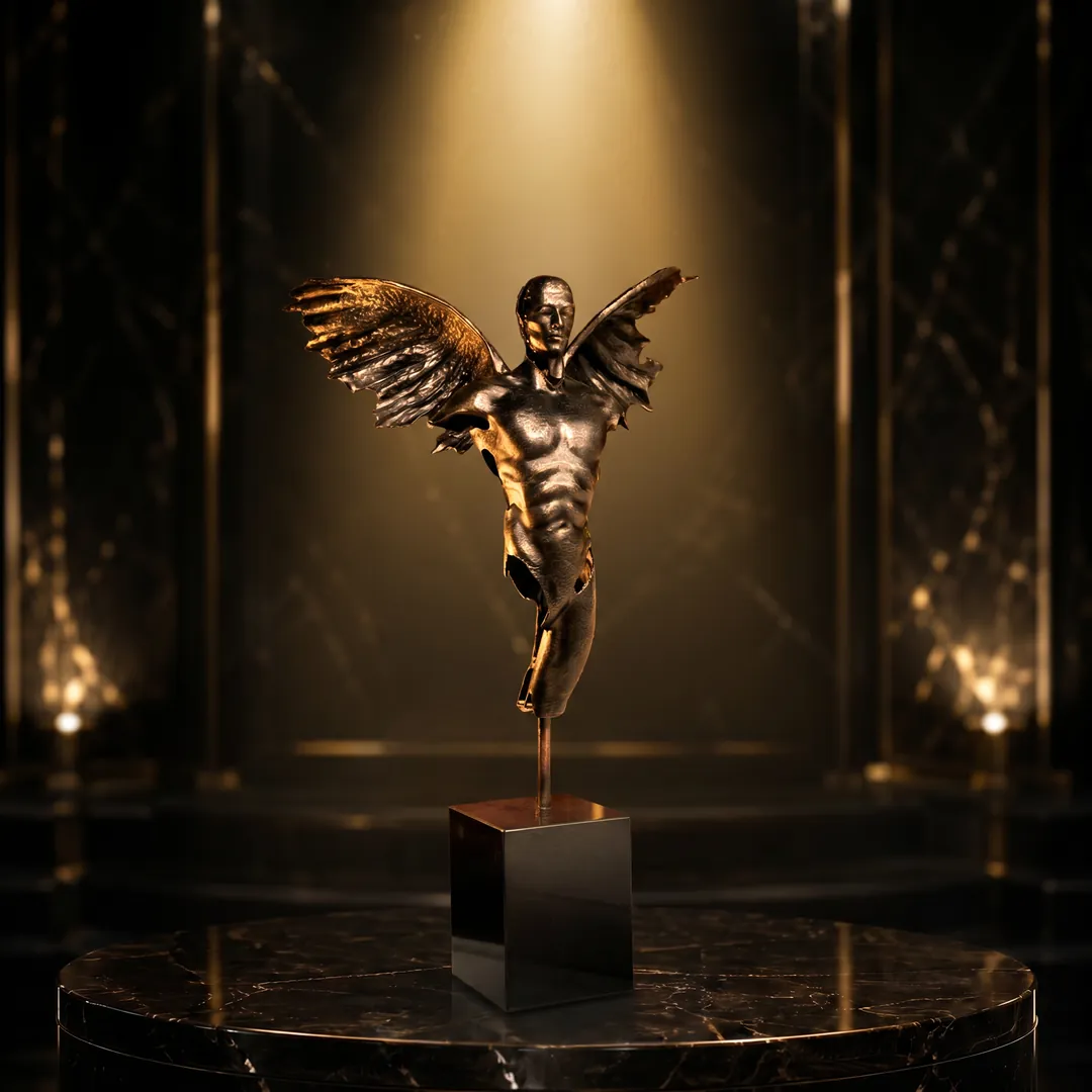 Decorative-Accessorie (29) Icarus Winged Bronze Figure - Image 1