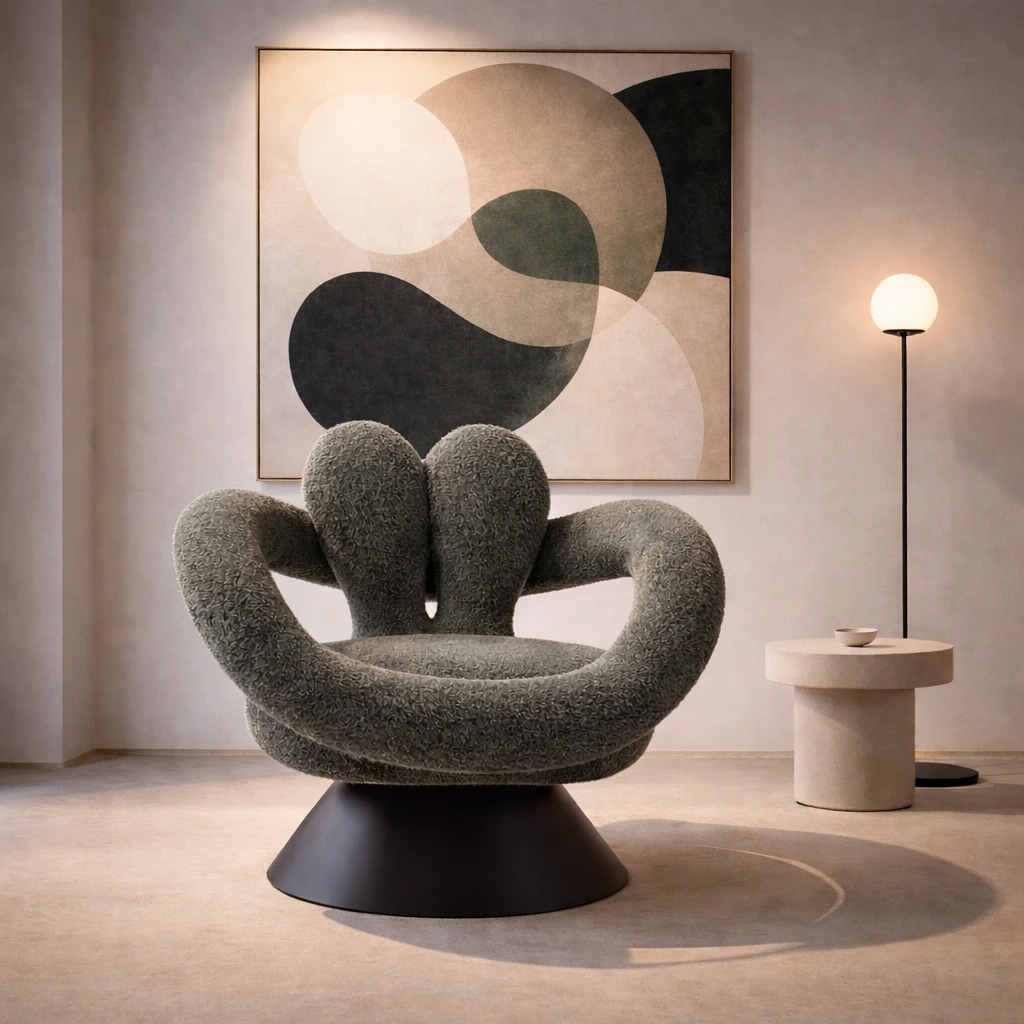 MIKI (1) MIKI SWIVEL ACCENT CHAIR - Image 1